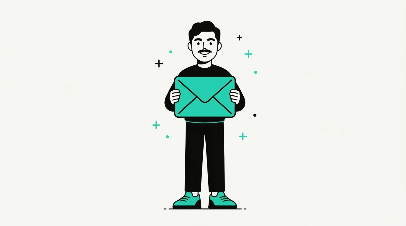 illustration of a person holding a large envelope
